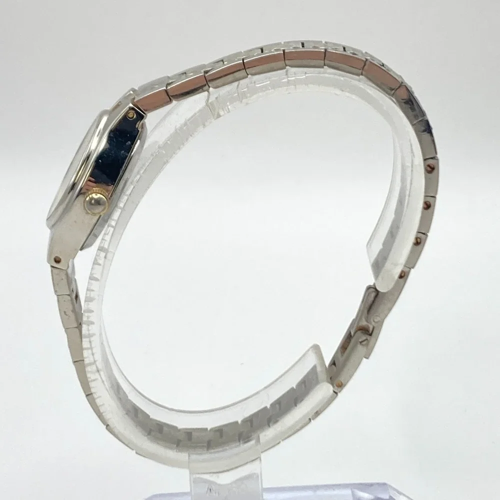 Vintage Sharp Womens Watch Silver Tone 18mm Oval Textured Band New Battery 6.25